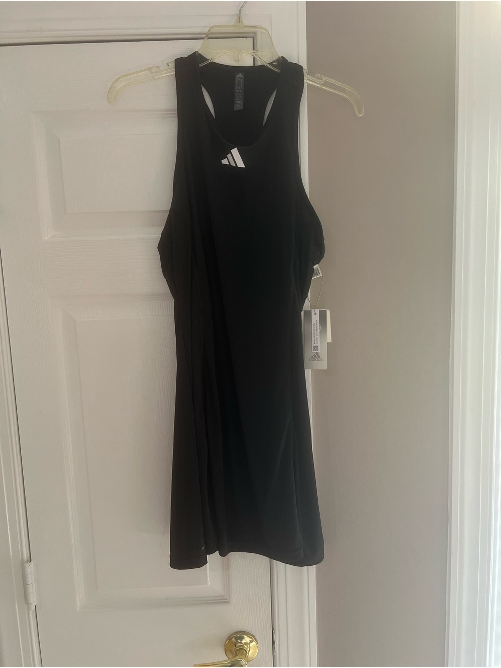 adidas Black Racerback Performance Club Dress with shorts